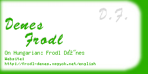 denes frodl business card